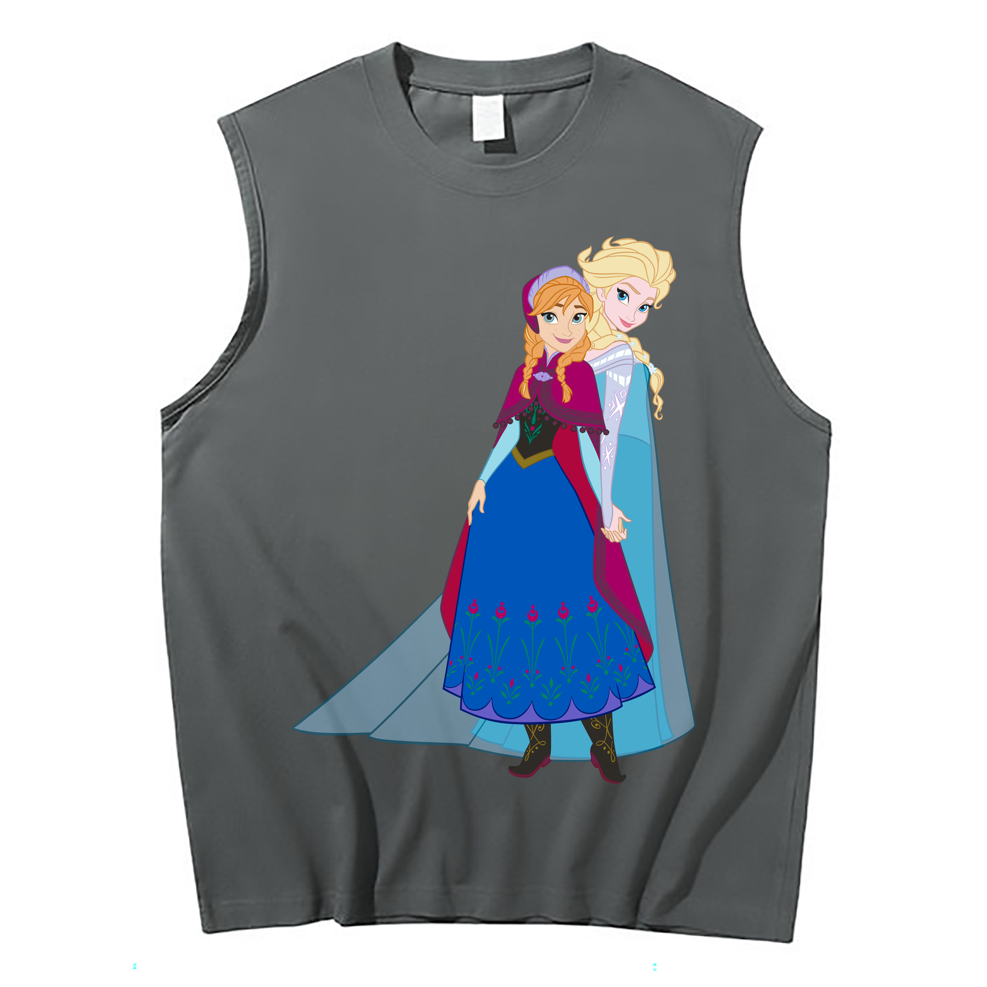 （画像用） アナと雪の女王 アンナ エルサ Frozen Anna Elsa コットン100％タンクトップ（フロントプリント）